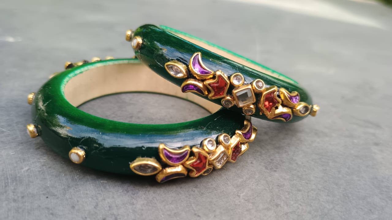 Mrignaini - Basil Green - Bangle Pair (2 pieces) - Image 2