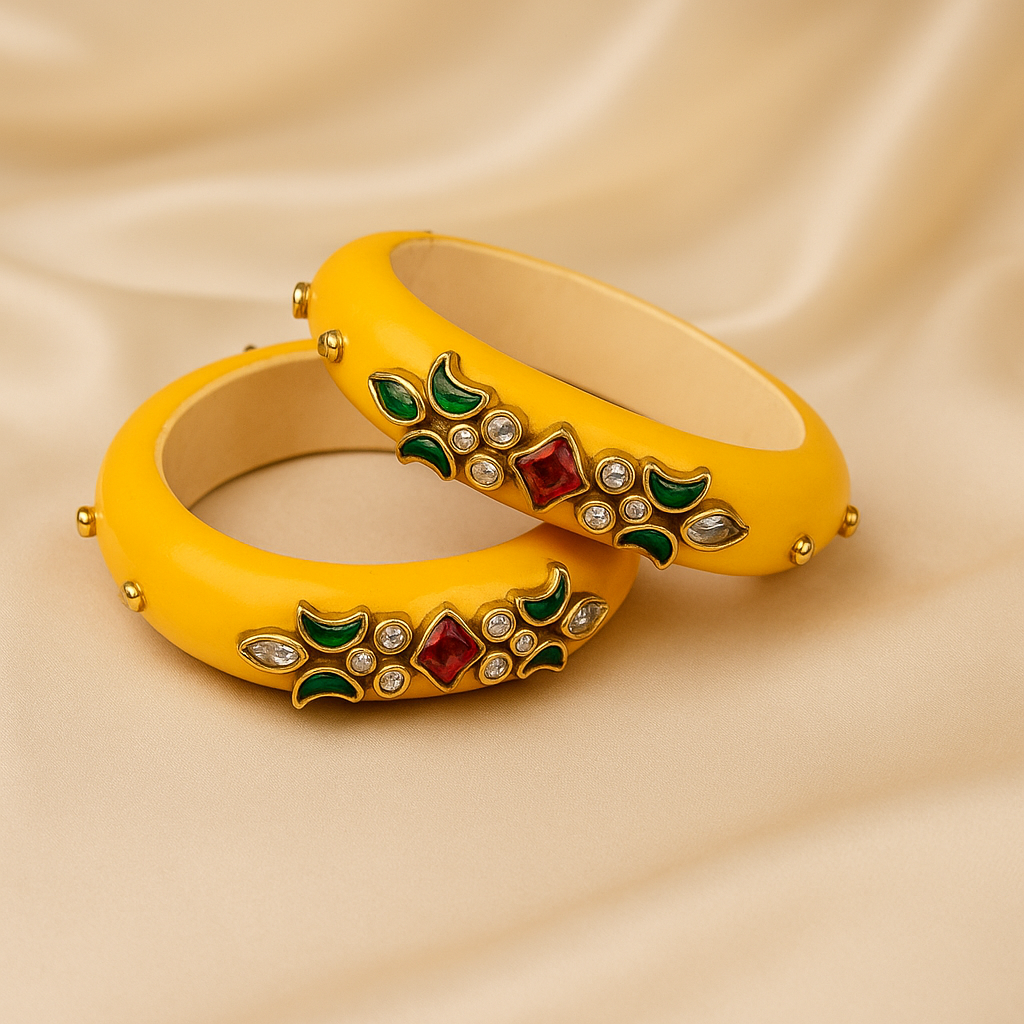 Mrignaini- Mustard Vajra - Bangle Pair(2 pieces)
