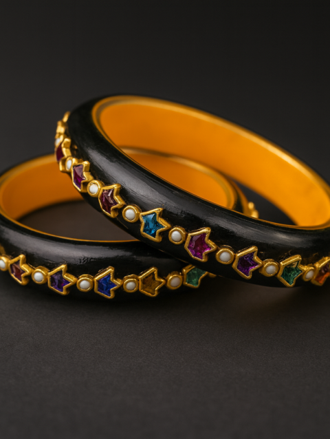 Mrignaini - Black Crown -Bangle Pair (2 pieces)