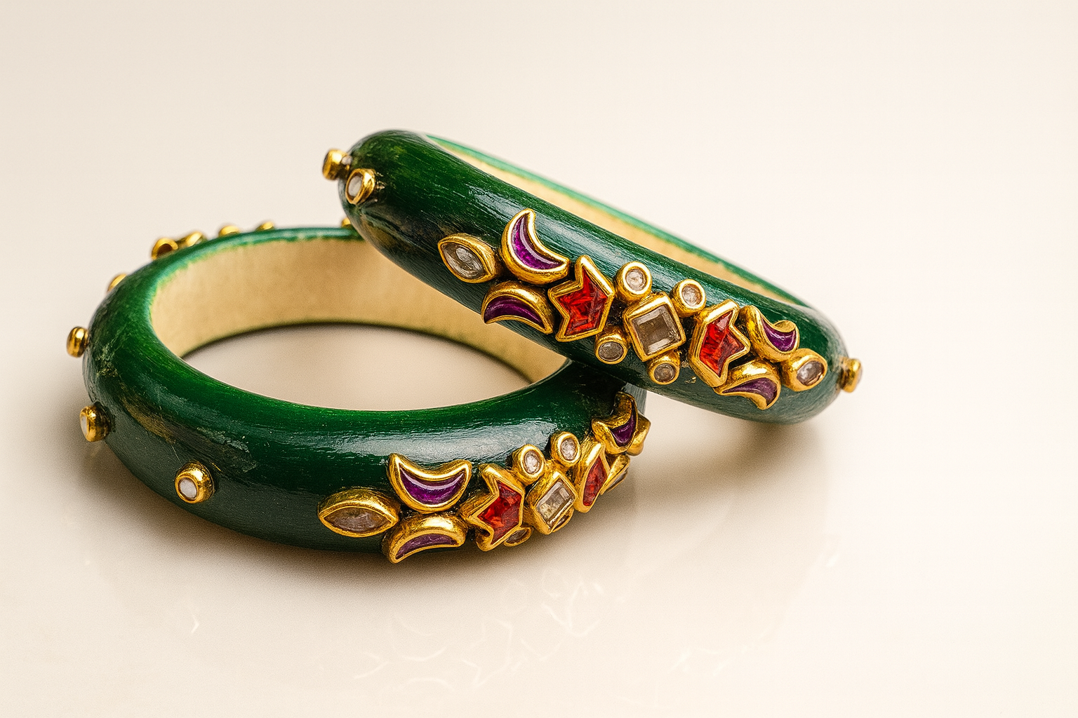 Mrignaini - Basil Green - Bangle Pair (2 pieces)